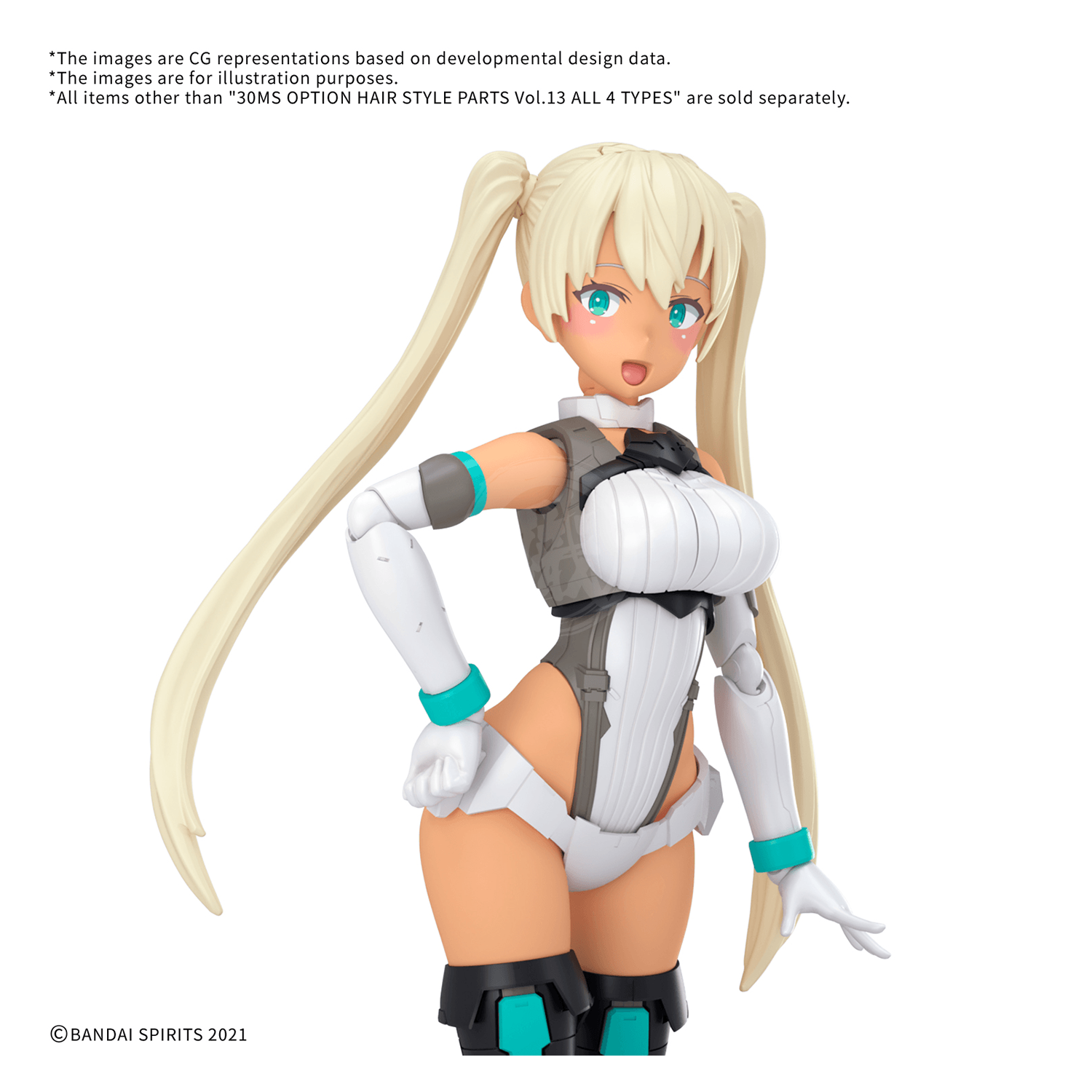 30MS Hair Style Parts [Vol.13] [Pigtails-1 Yellow-5] - ShokuninGunpla