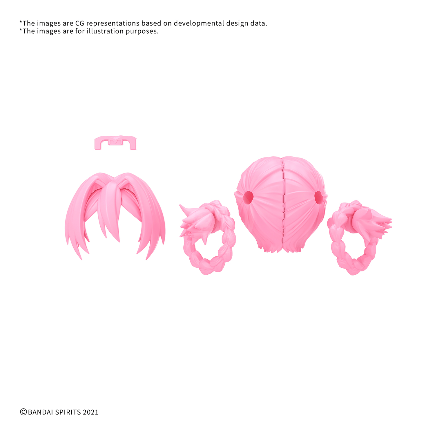 30MS Hair Style Parts [Vol.13] [Pigtails-10 Pink-3] - ShokuninGunpla