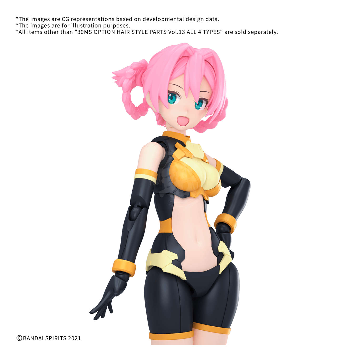 30MS Hair Style Parts [Vol.13] [Pigtails-10 Pink-3] - ShokuninGunpla