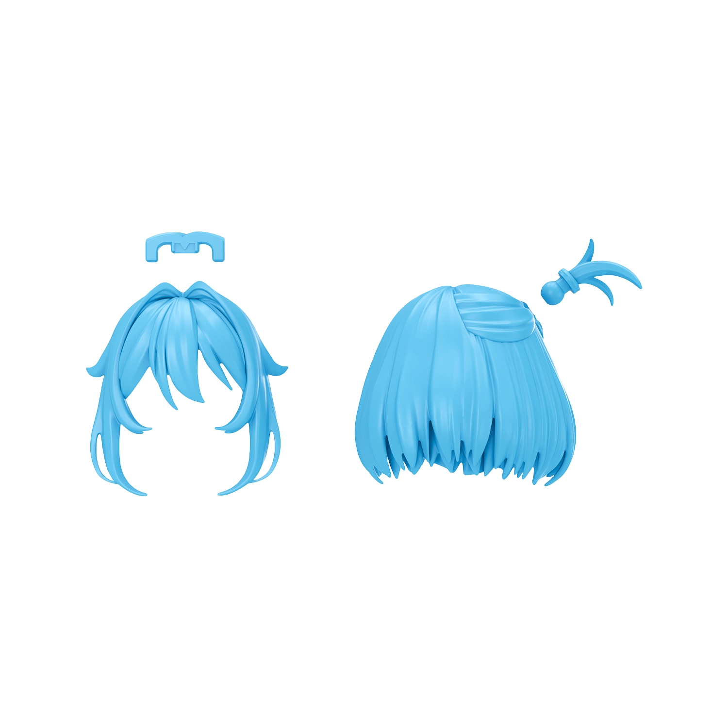 30MS Hair Style Parts [Vol.13] [Medium-7 Blue-2] - ShokuninGunpla