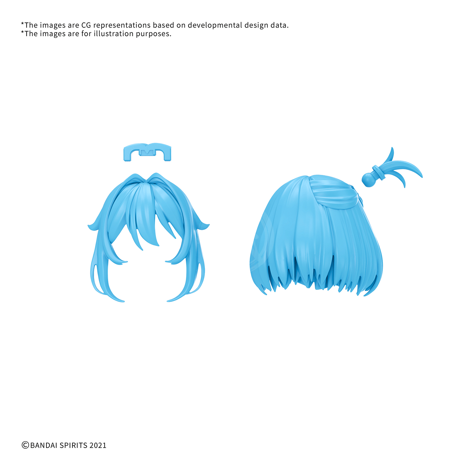 30MS Hair Style Parts [Vol.13] [Medium-7 Blue-2] - ShokuninGunpla