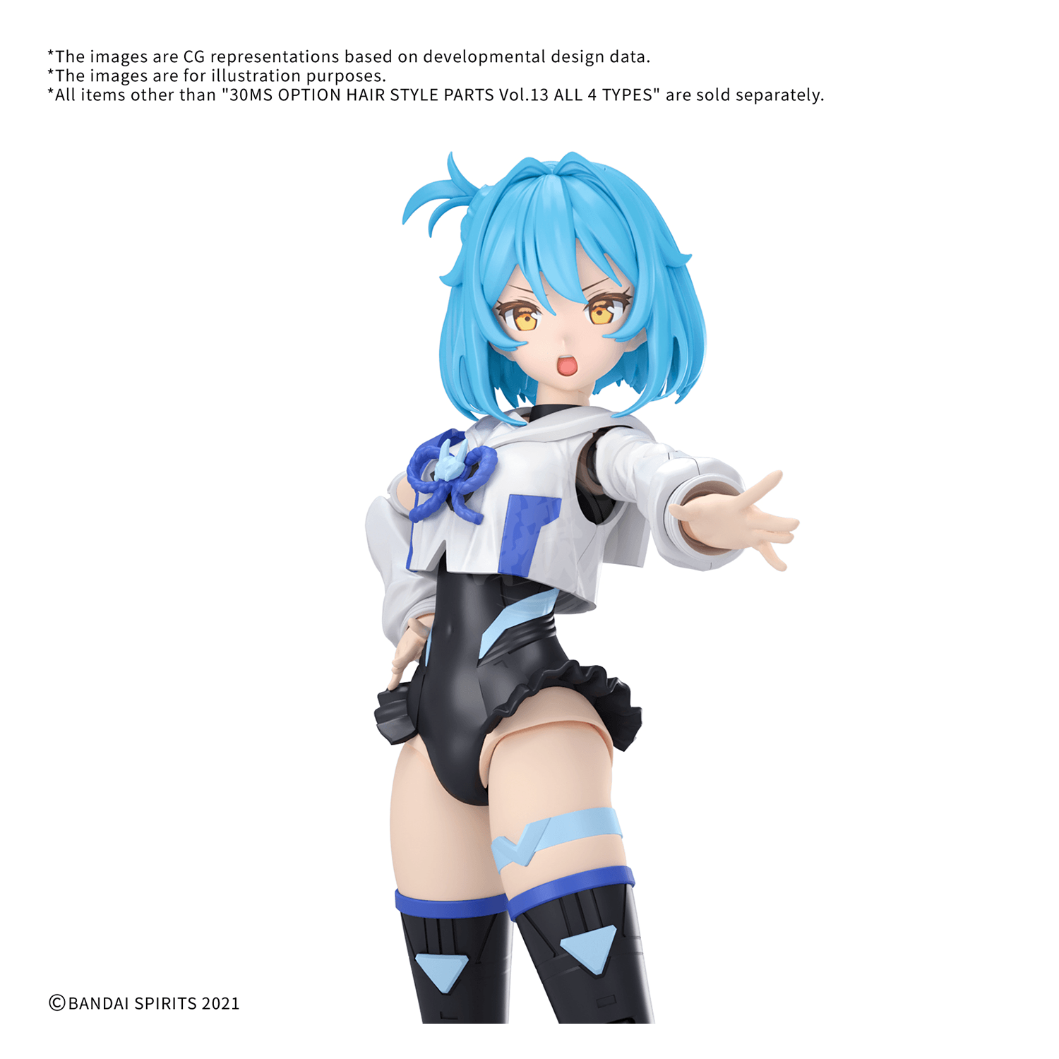 30MS Hair Style Parts [Vol.13] [Medium-7 Blue-2] - ShokuninGunpla