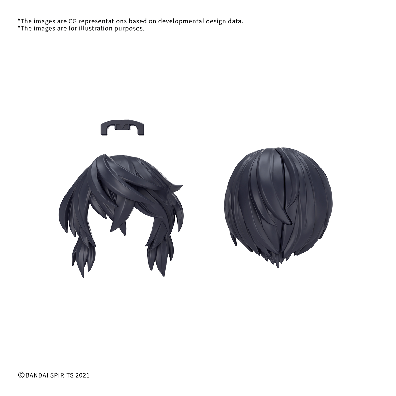 30MS Hair Style Parts [Vol.13] [Medium-8 Black-1] - ShokuninGunpla