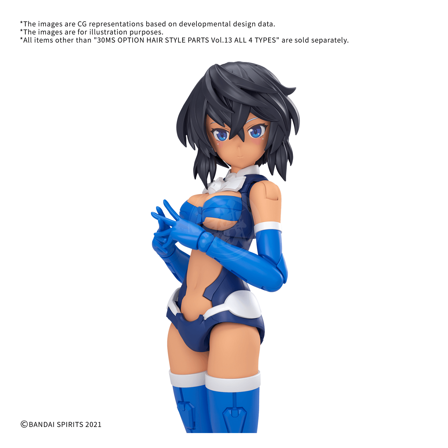 30MS Hair Style Parts [Vol.13] [Medium-8 Black-1] - ShokuninGunpla