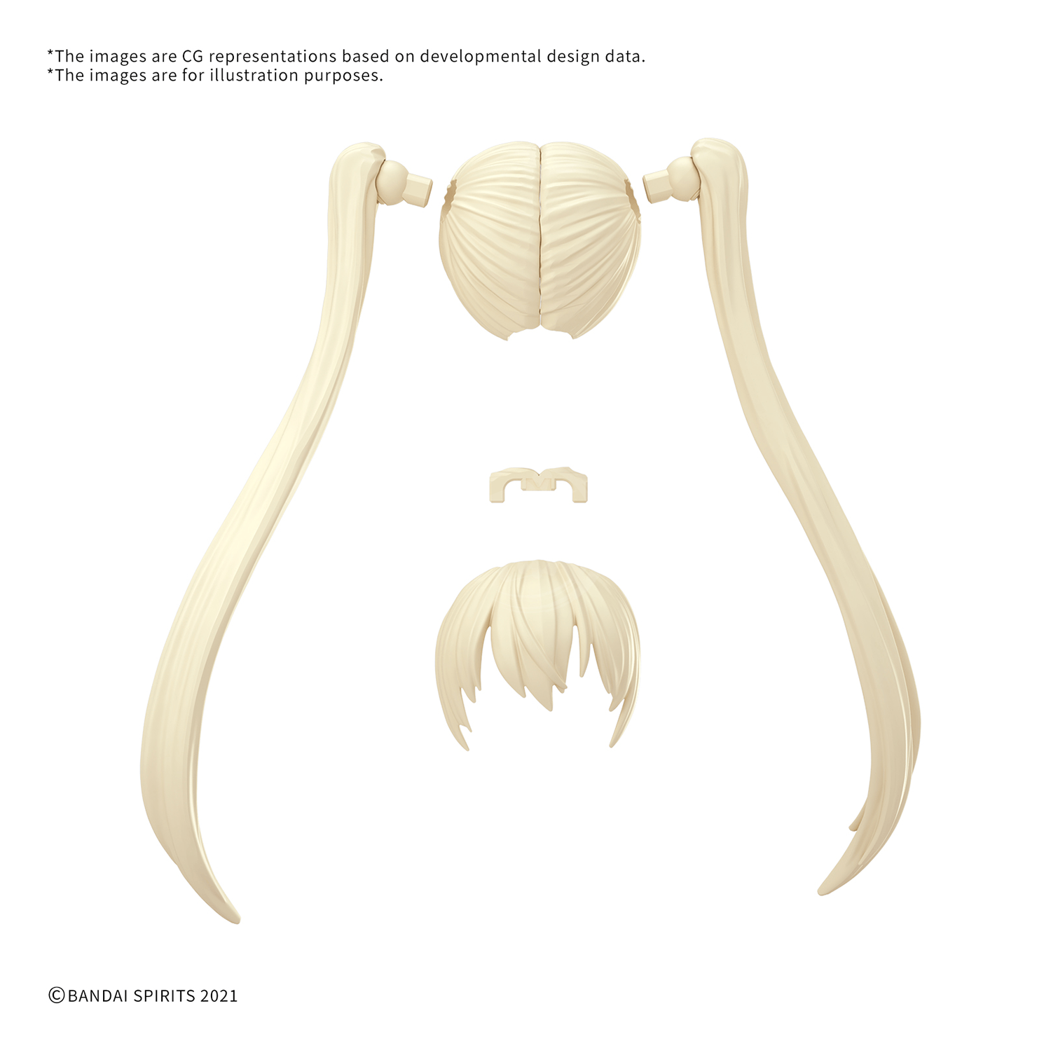 30MS Hair Style Parts [Vol.13] [Pigtails-1 Yellow-5] - ShokuninGunpla
