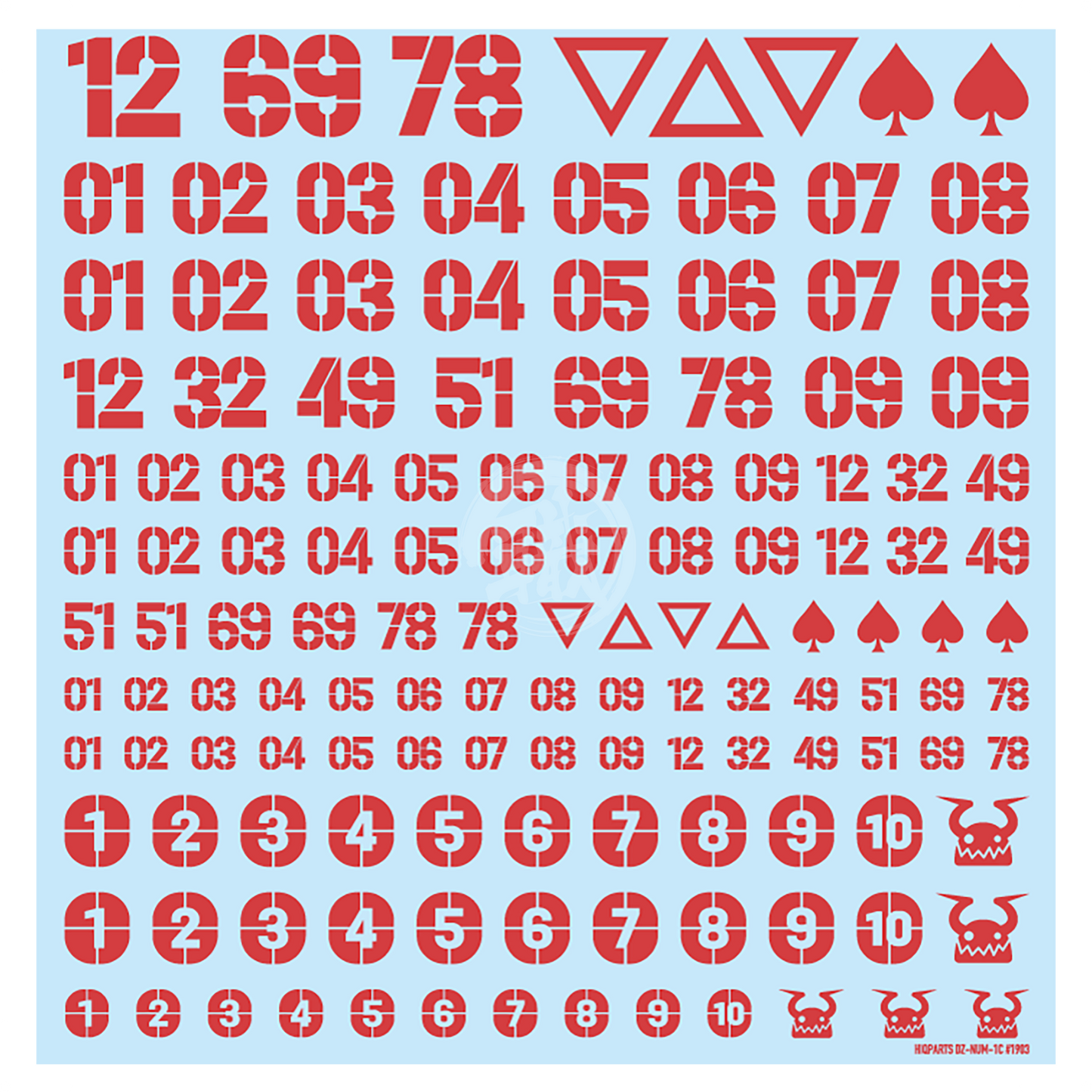 HIQParts - DZ Number Decal [Red] - ShokuninGunpla