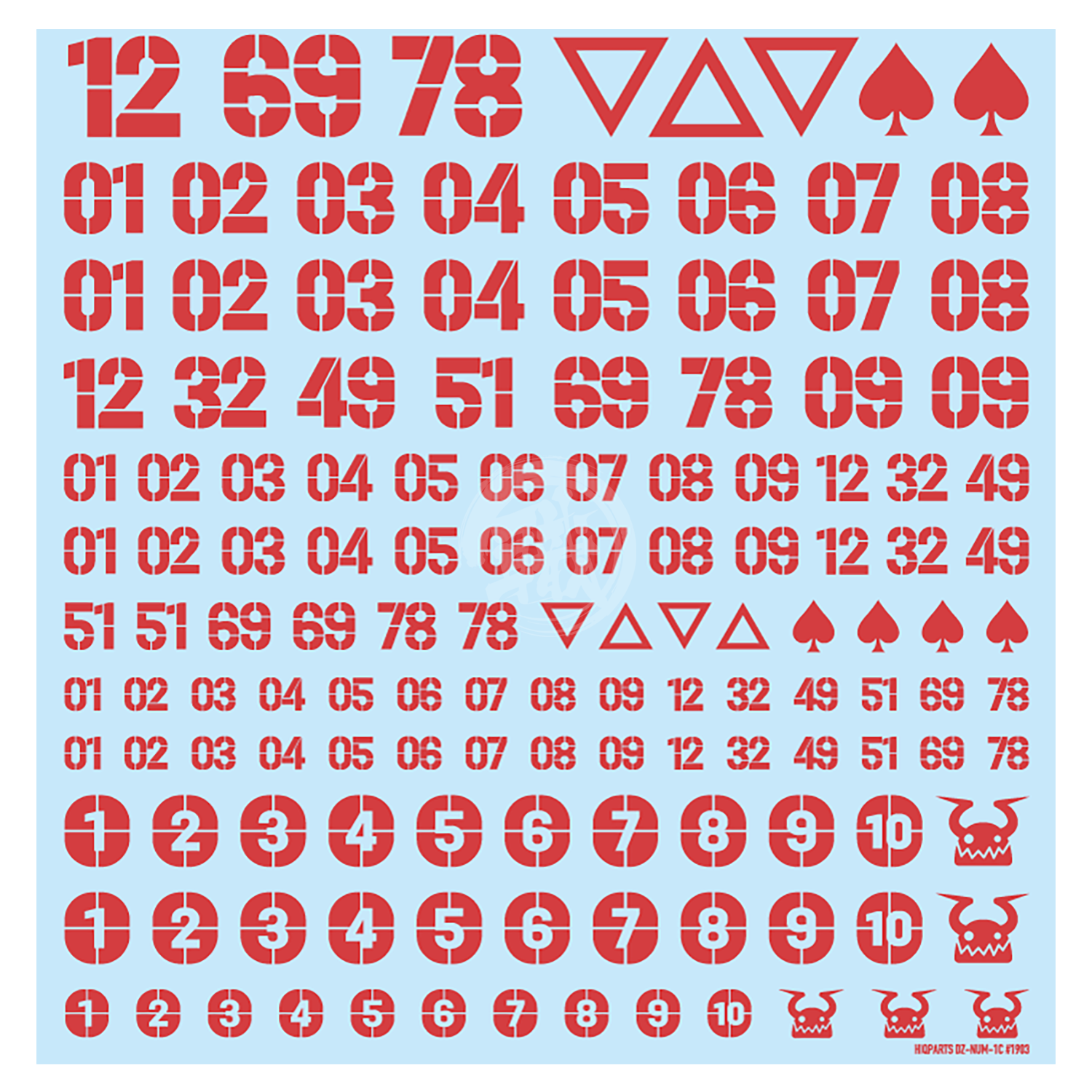 HIQParts - DZ Number Decal [Red] - ShokuninGunpla