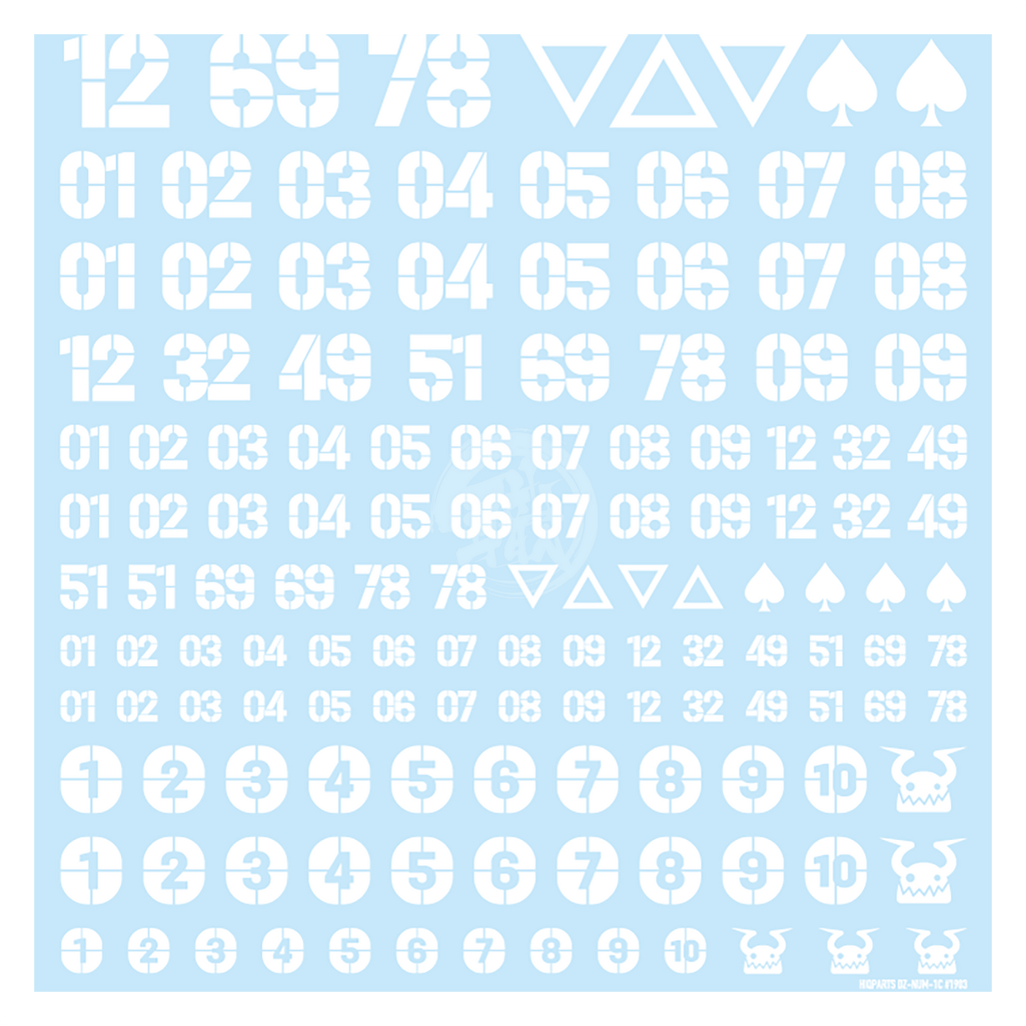 HIQParts - DZ Number Decal [White] - ShokuninGunpla