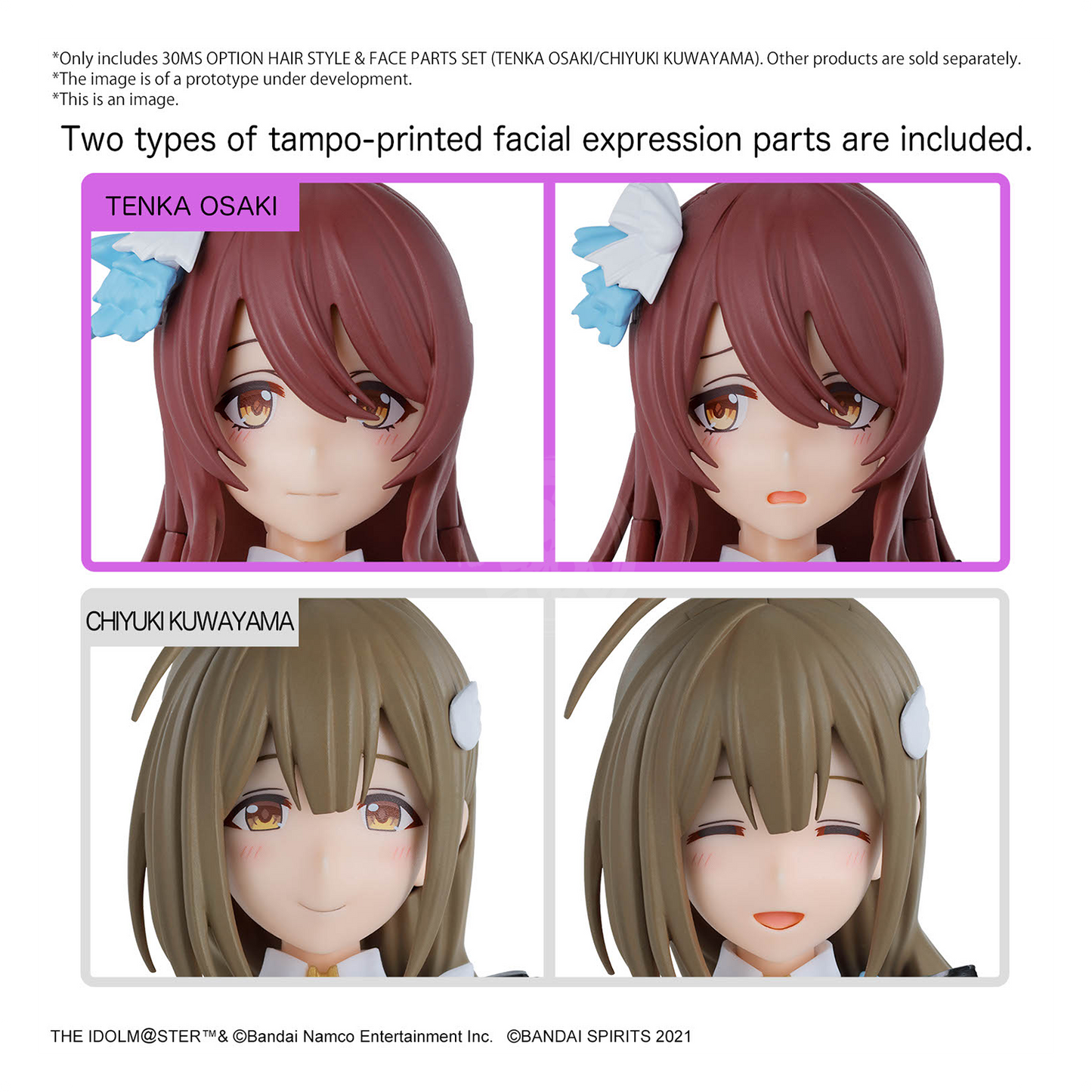 Bandai - 30MS Option Hair Style & Face Parts Set (Tenka Osaki/Chiyuki Kuwayama) - ShokuninGunpla