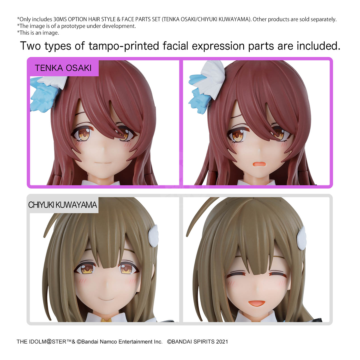 Bandai - 30MS Option Hair Style & Face Parts Set (Tenka Osaki/Chiyuki Kuwayama) - ShokuninGunpla