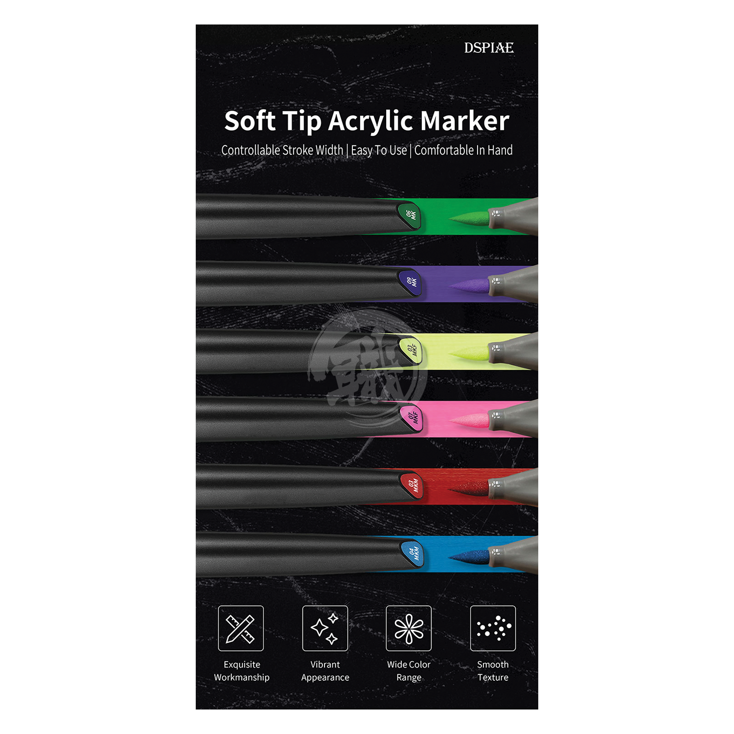 DSPIAE - MK-01 Pure Black Soft Tip Acrylic Marker - ShokuninGunpla