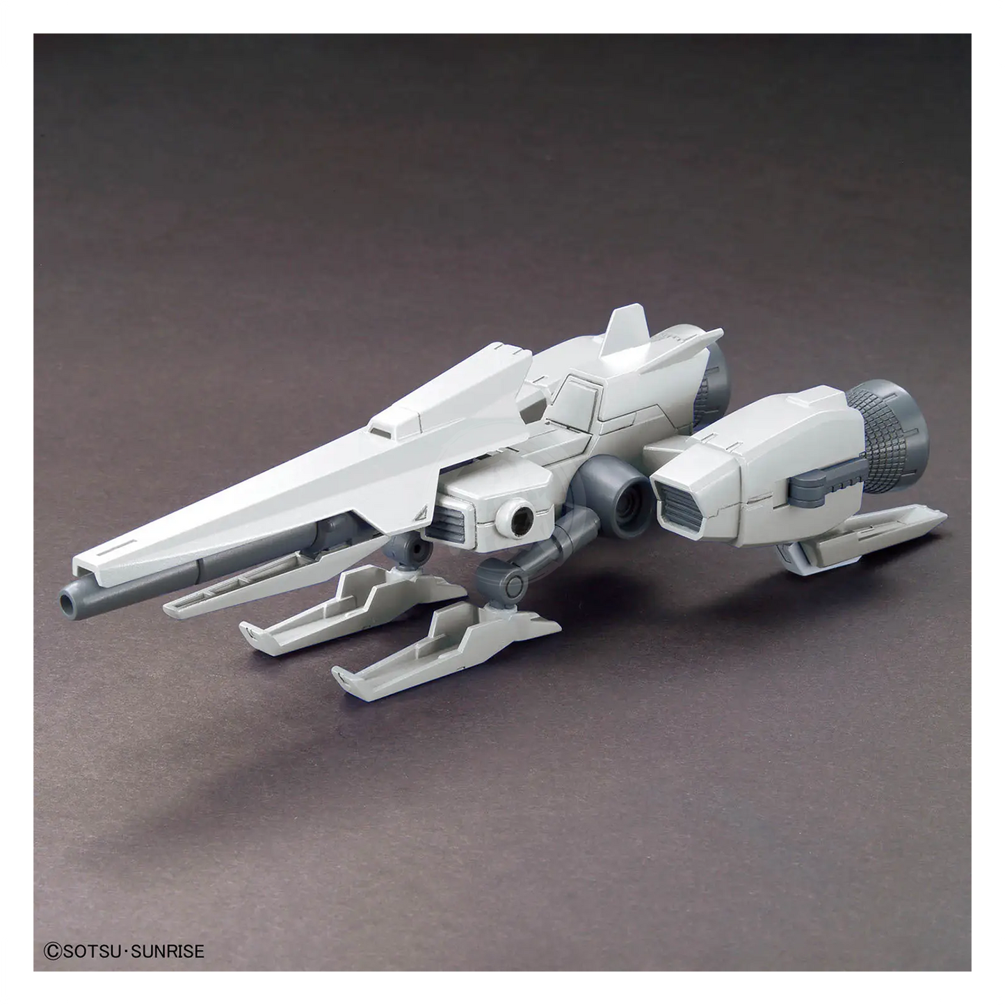 Bandai Gunpla Option Parts Set 20 Ride-On model kit with various detailed plastic components, assembled and painted for display.