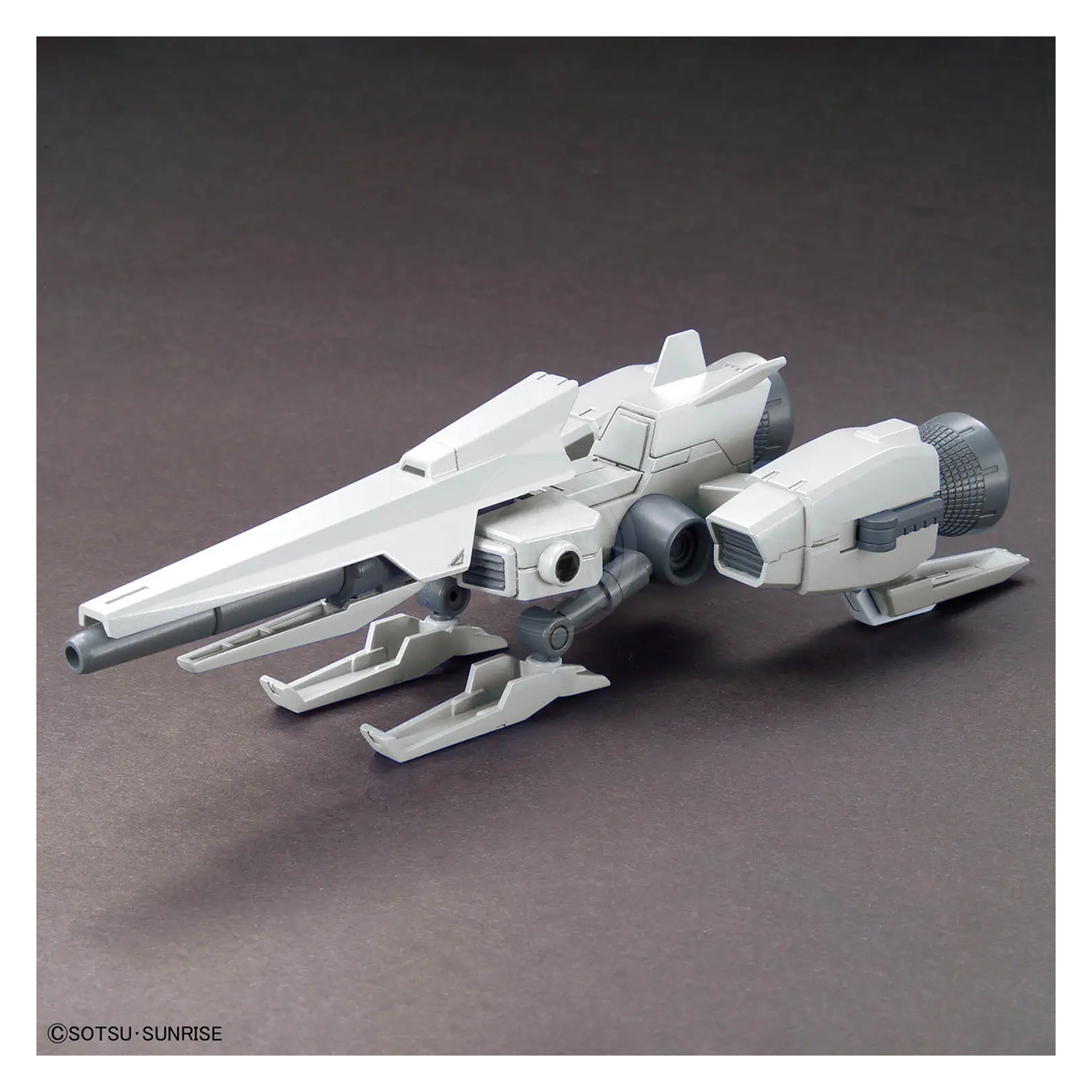 Bandai Gunpla Option Parts Set 20 Ride-On model kit with various detailed plastic components, assembled and painted for display.