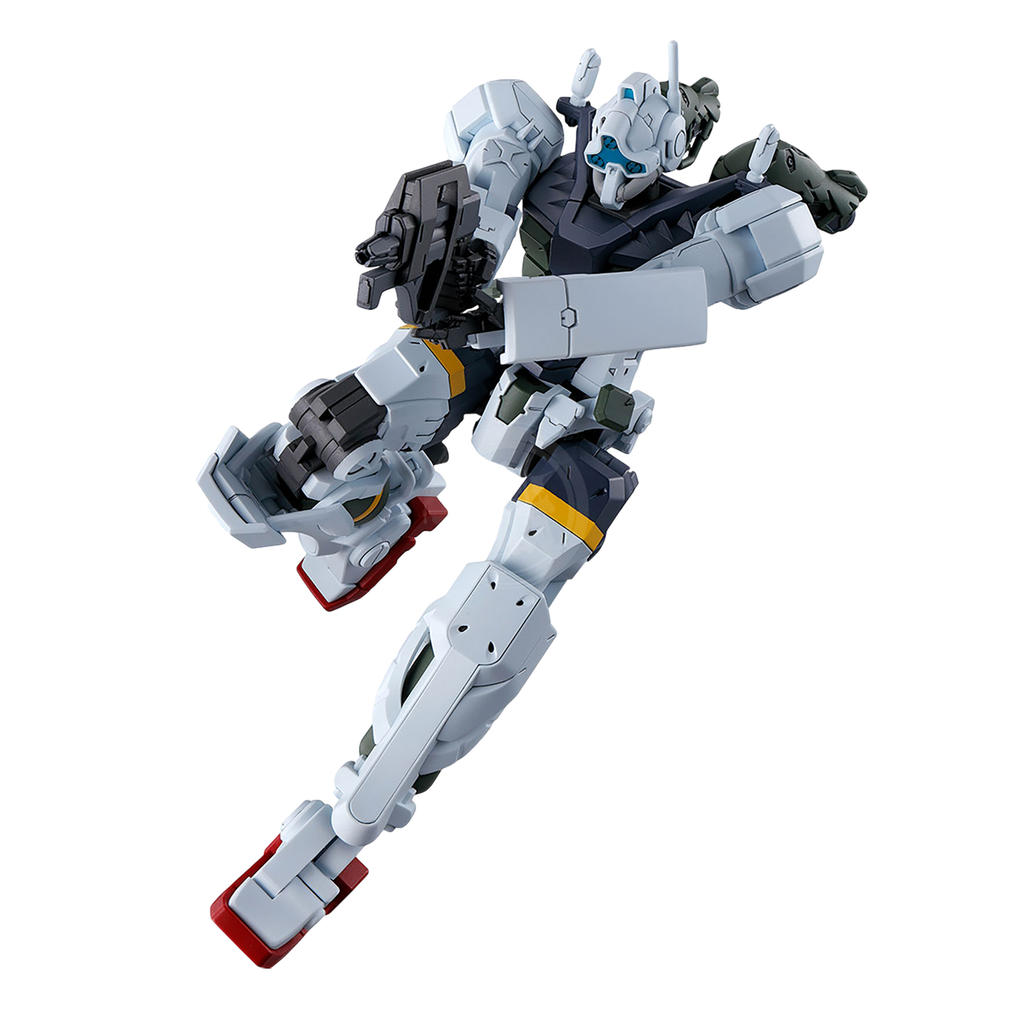 Bandai HG Bocata's Gelgoog model kit assembled, featuring detailed plastic parts and vibrant colors on a neutral background.