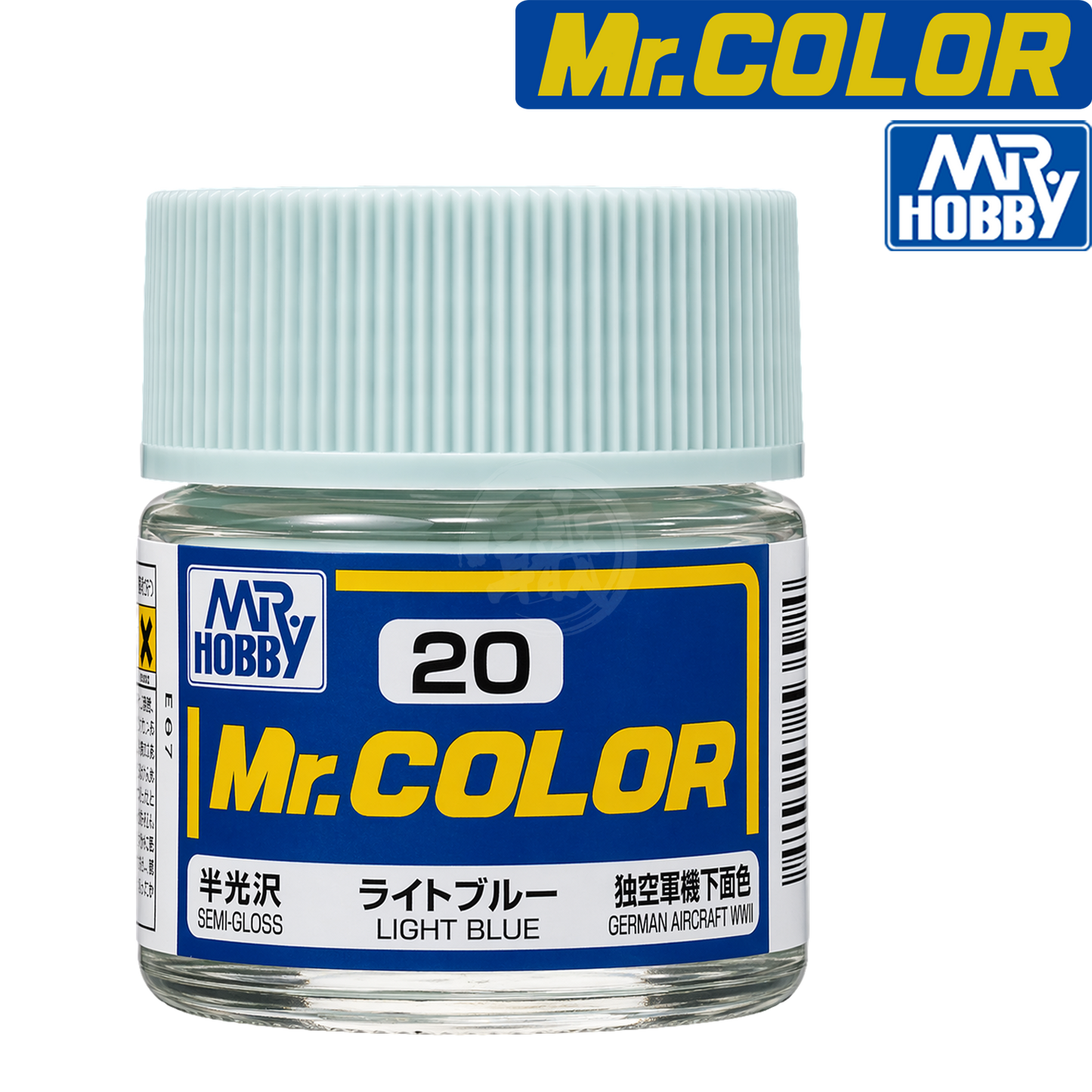 Light blue GSI Creos paint bottle with label showing color code C020, used for model and hobby painting.