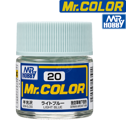 Light blue GSI Creos paint bottle with label showing color code C020, used for model and hobby painting.