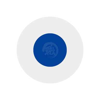 Bright blue GSI Creos paint swatch showing vibrant, smooth-colored paint sample for artistic and decorative projects.