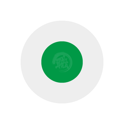 Bright fluorescent green GSI Creos paint swatch with vibrant color sample and paint texture in close-up shot.