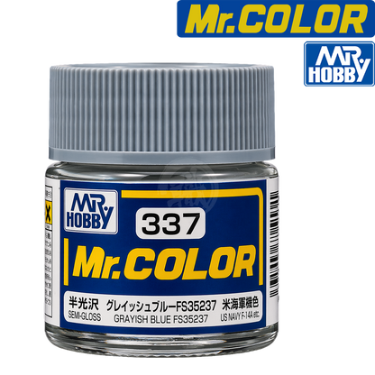 Greyish blue GSI Creos FS35237 paint color swatch, showcasing the C337 shade with a smooth paint surface and color sample.