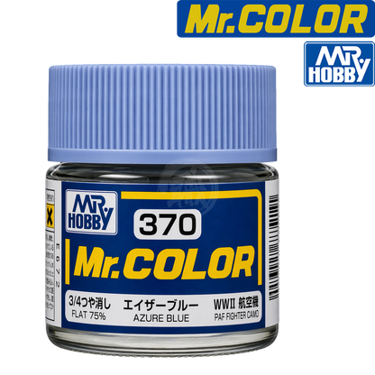 Azure blue GSI Creos paint cover with the C370 color swatch showing smooth, vibrant blue paint finish.