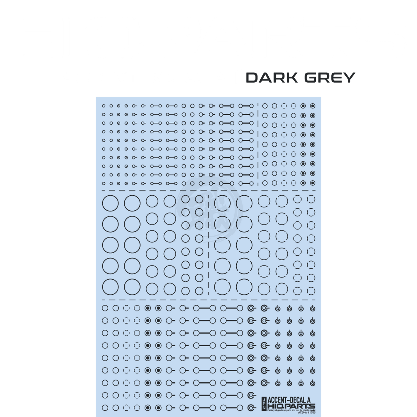 HIQParts - Accent Decal A [Dark Grey] - ShokuninGunpla