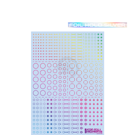 HIQParts - Accent Decal A [Foil Holo Silver] - ShokuninGunpla