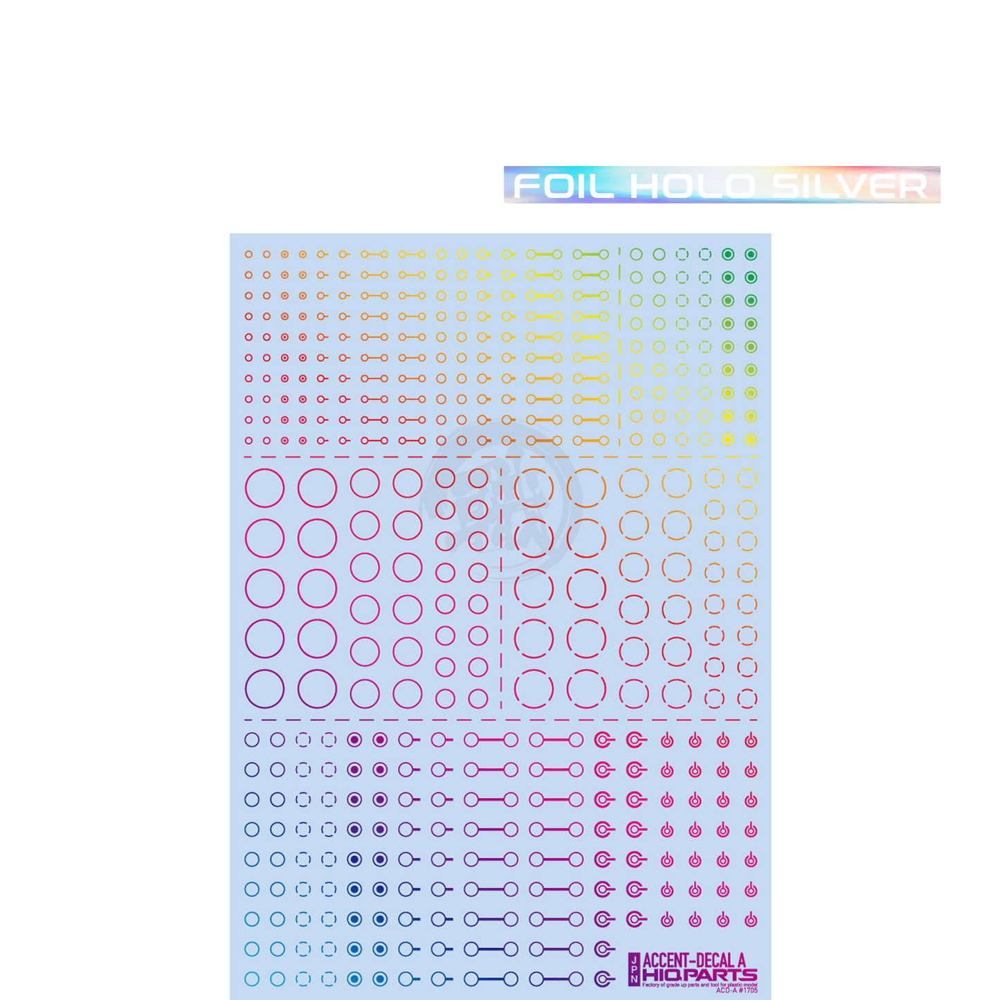 HIQParts - Accent Decal A [Foil Holo Silver] - ShokuninGunpla