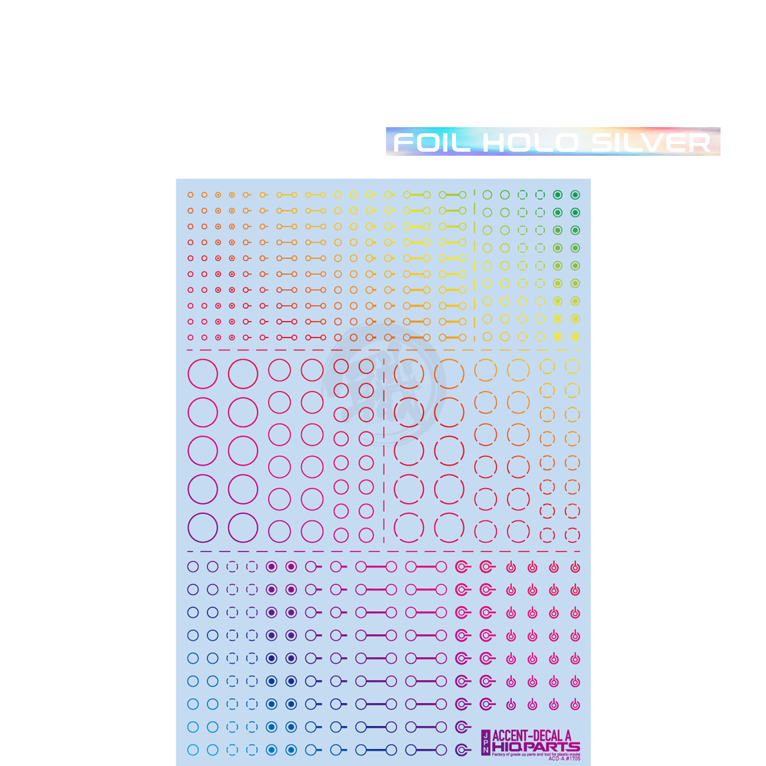 HIQParts - Accent Decal A [Foil Holo Silver] - ShokuninGunpla