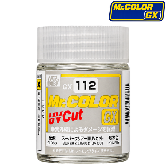 GSI Creos Super Clear III UV Cut gloss paint cover with smooth, shiny finish and UV protection for model or hobby projects