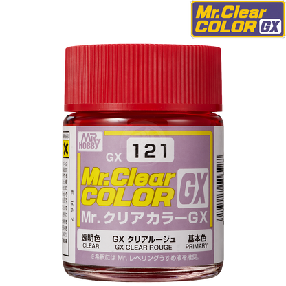 GSI Creos GX Clear Rouge paint container with label, showcasing the product's packaging for model detailing and finishing.