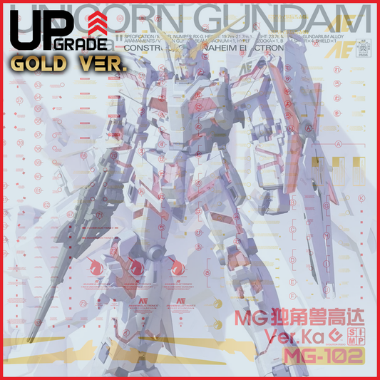 MG Unicorn Gundam Ver.Ka Waterslide Decals [Chrome Gold Ver.] - ShokuninGunpla