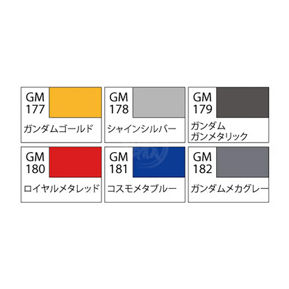 GSI Creos Gundam Marker Fine Edge Set 2 with tapered tip for precise coloring on Gundam models and plastic figures.