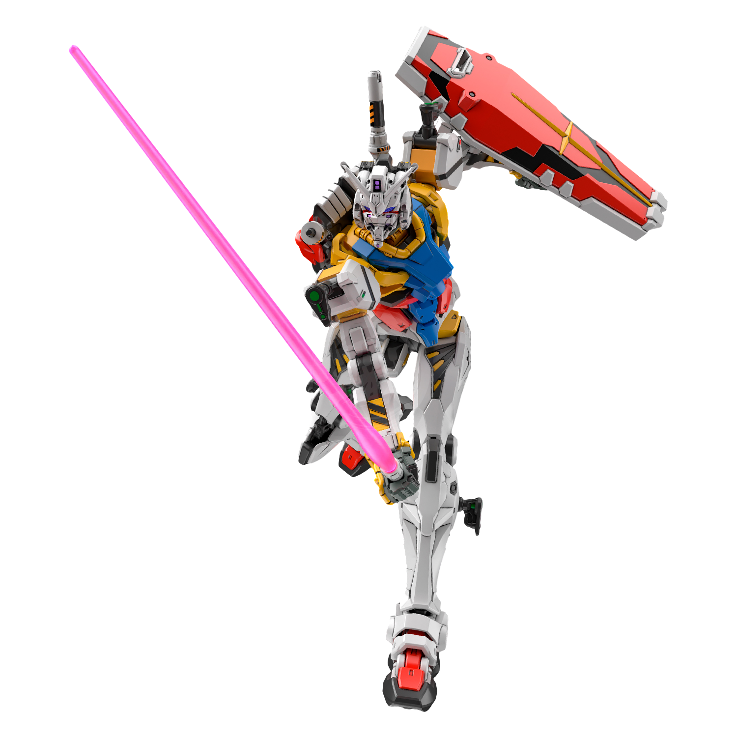 HG White Gundam model kit by Bandai, featuring a detailed 1/144 scale plastic robot figure with white armor and weapon accessories.