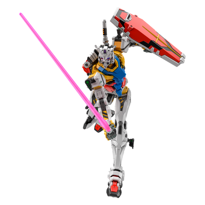 HG White Gundam model kit by Bandai, featuring a detailed 1/144 scale plastic robot figure with white armor and weapon accessories.