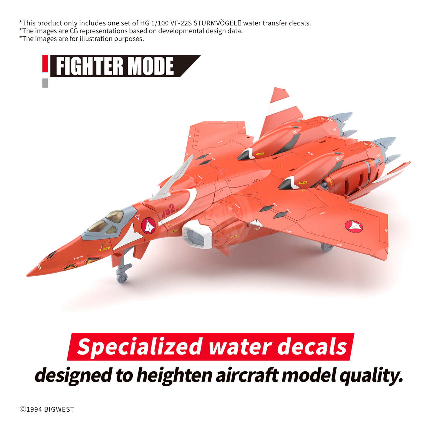 HG VF-22S Sturmvogel II Waterslide Decals