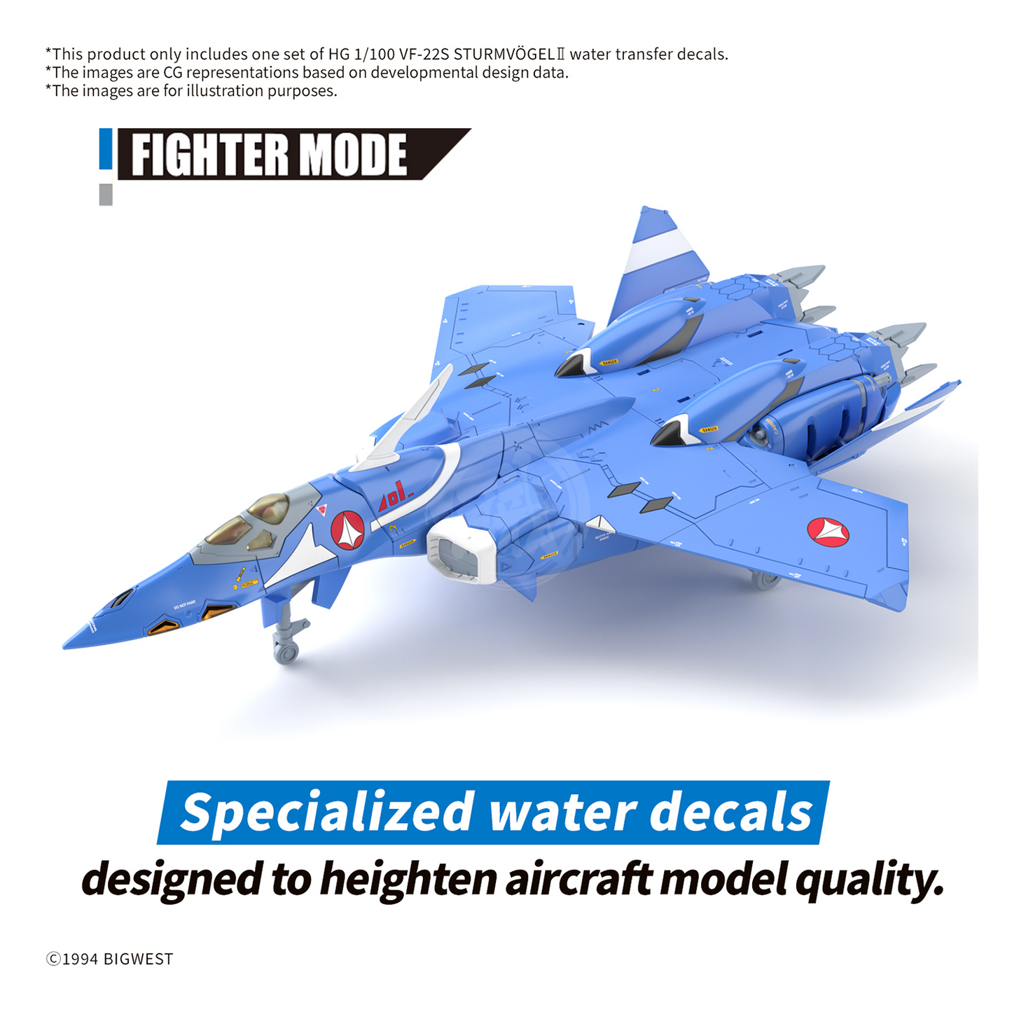 HG VF-22S Sturmvogel II Waterslide Decals