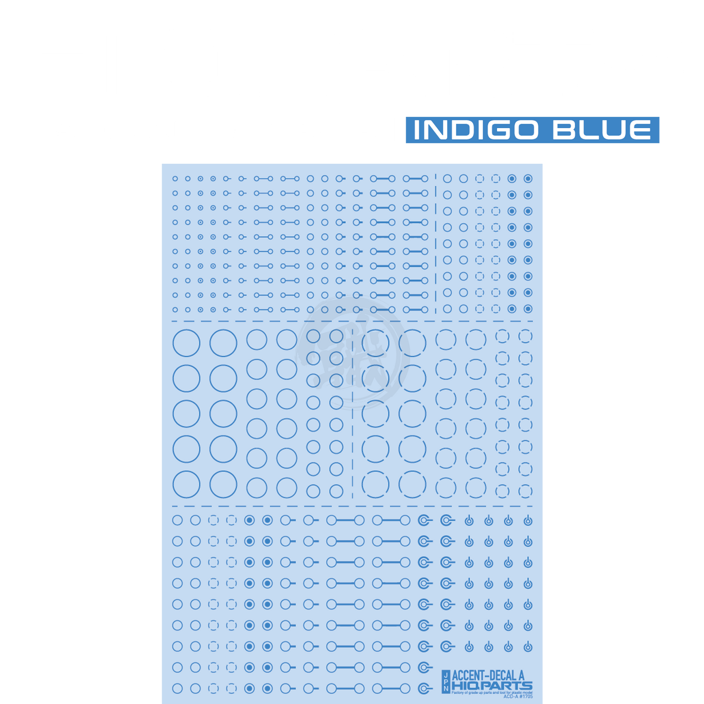 HIQParts - Accent Decal A [Indigo Blue] - ShokuninGunpla