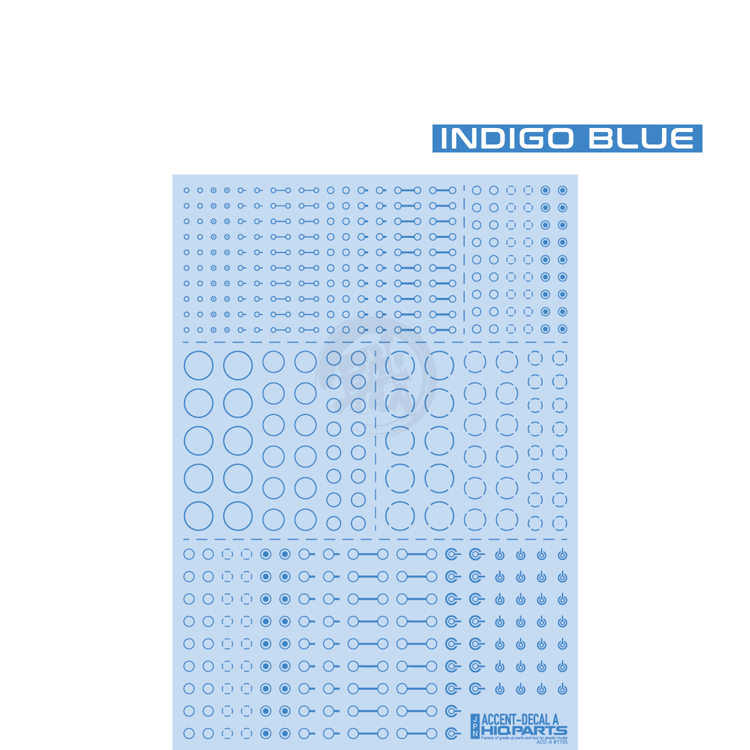 HIQParts - Accent Decal A [Indigo Blue] - ShokuninGunpla