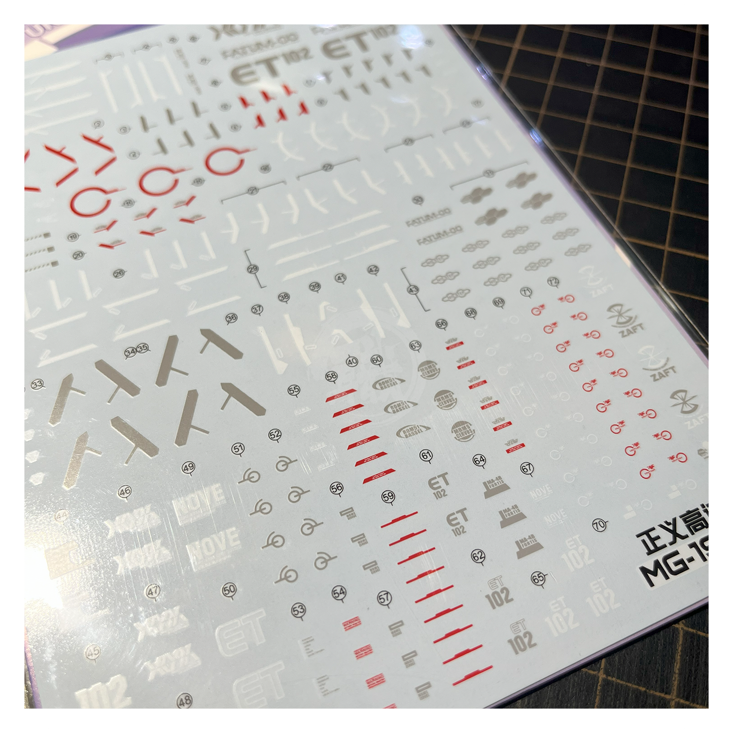 MG Justice Gundam Waterslide Decals [UV]