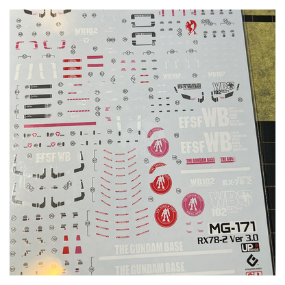 MG RX-78-2 Gundam [Ver. 3.0] Waterslide Decals [UV]