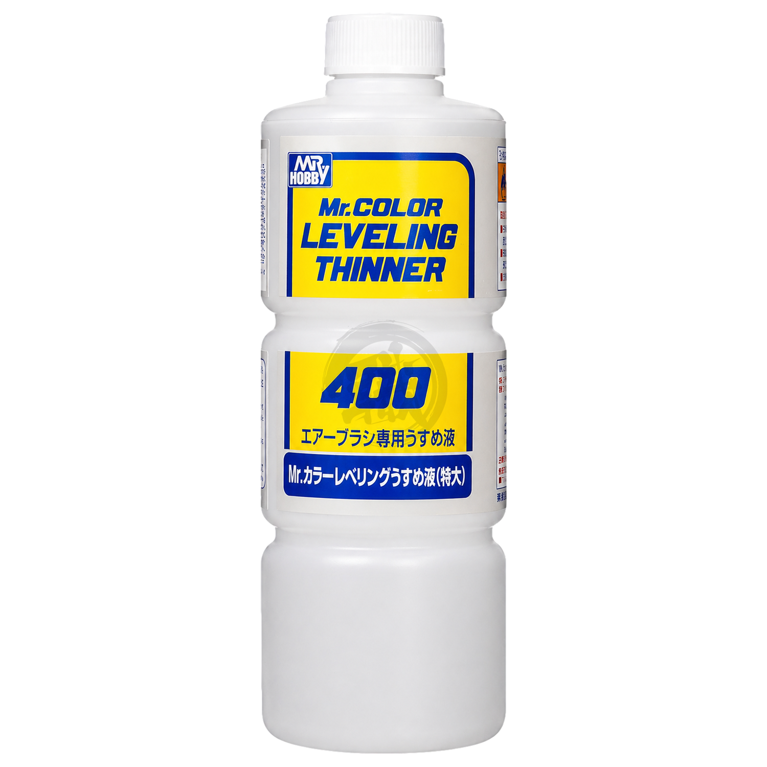 GSI Creos Mr. Color Leveling Thinner 400ml bottle for paint thinning and smooth finishes in model painting.