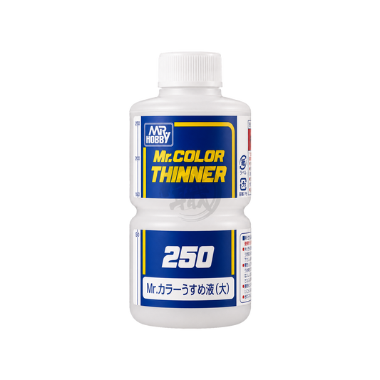 GSI Creos Mr. Color Thinner 250ml bottle for acrylic paint thinning and airbrushing preparation