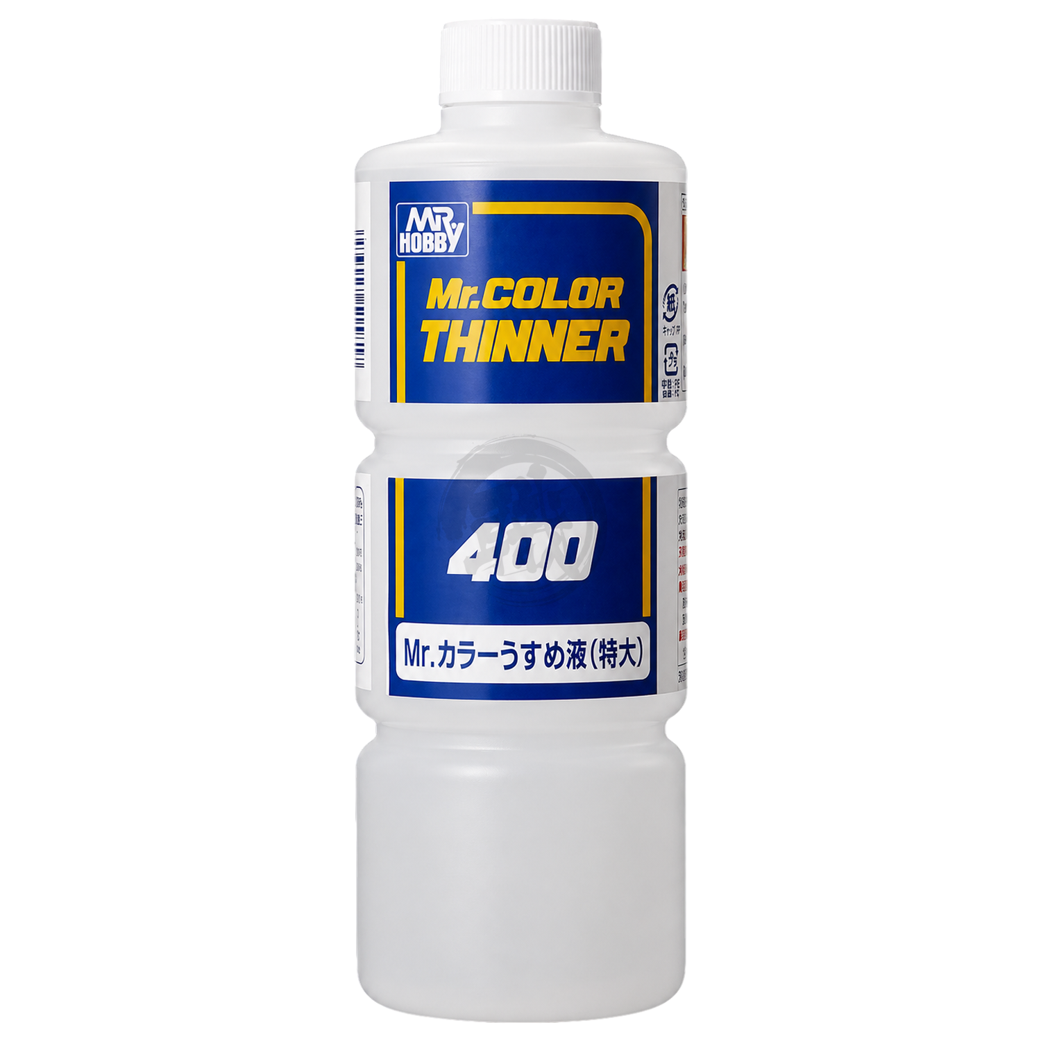 GSI Creos Mr. Color Thinner 400ml bottle, used for thinning and mixing paints in model painting and hobby projects.