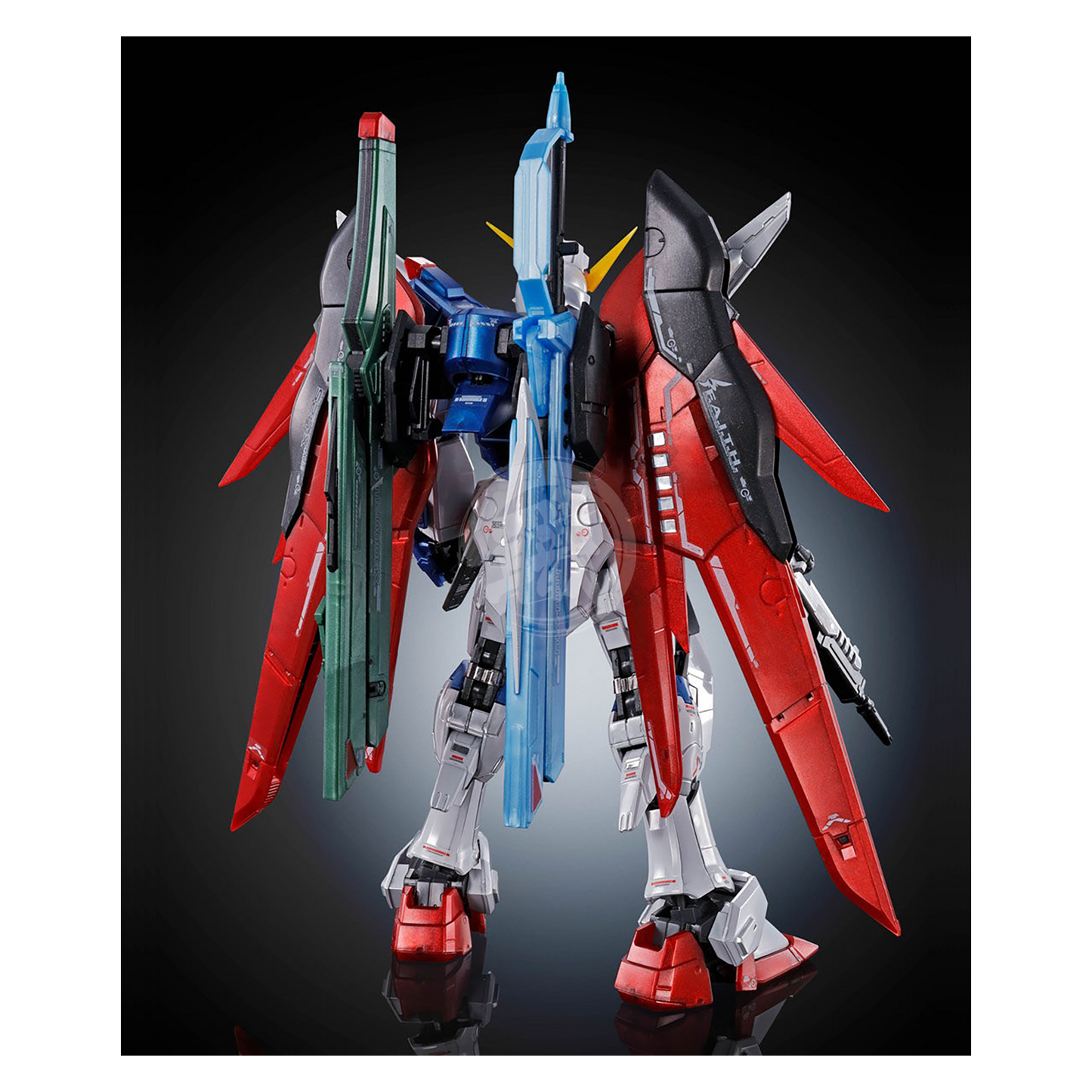 Premium Bandai 1/144 Scale Real Grade Destiny Gundam Titanium Finish - Tampak belakang