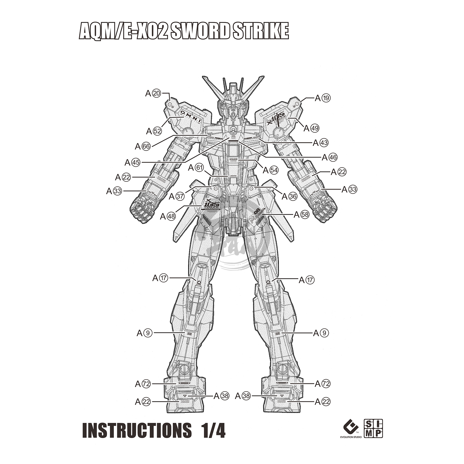 EVO Studio - MG Sword Strike Gundam [DM] Waterslide Decals - ShokuninGunpla