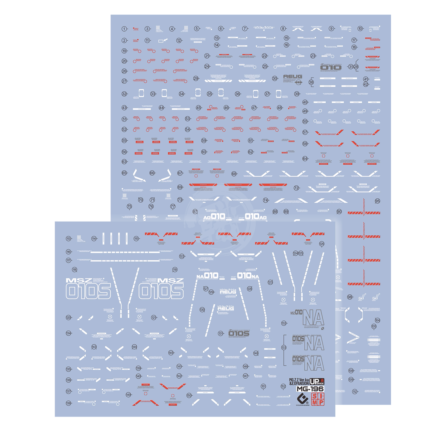 MG ZZ / Enhanced ZZ Gundam Ver.Ka Waterslide Decals [UV]