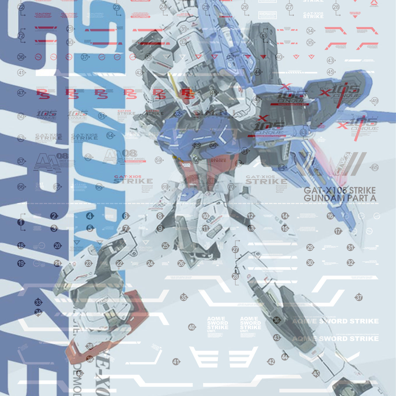 EVO Studio - MG Sword Strike Gundam [DM] Waterslide Decals - ShokuninGunpla