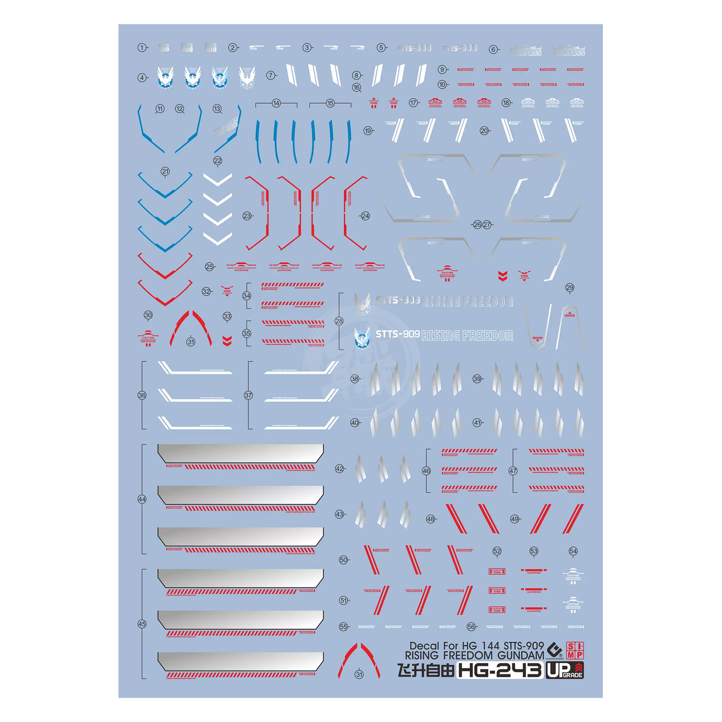 HG Rising Freedom Gundam Waterslide Decals [UV]