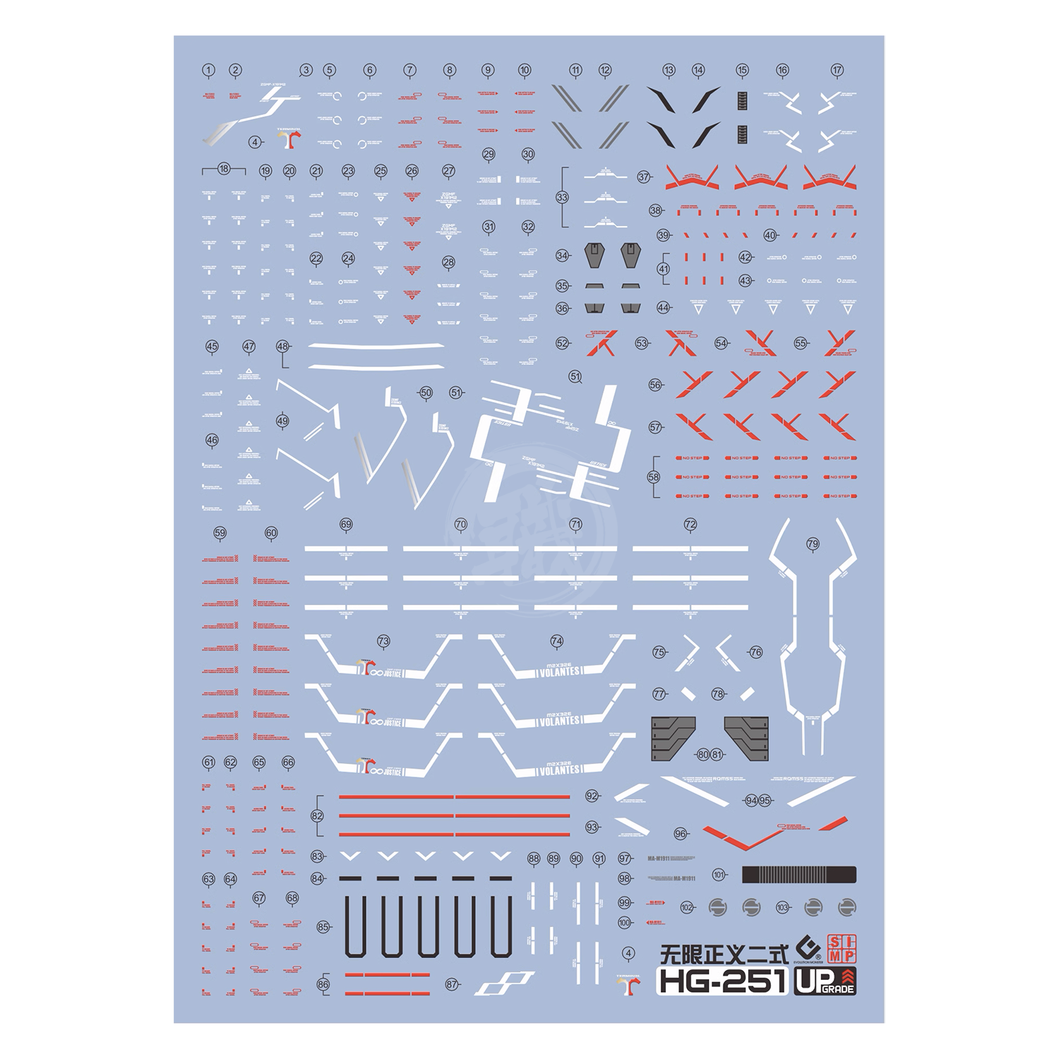 HG Infinite Justice Gundam Type II Waterslide Decals [UV] - ShokuninGunpla