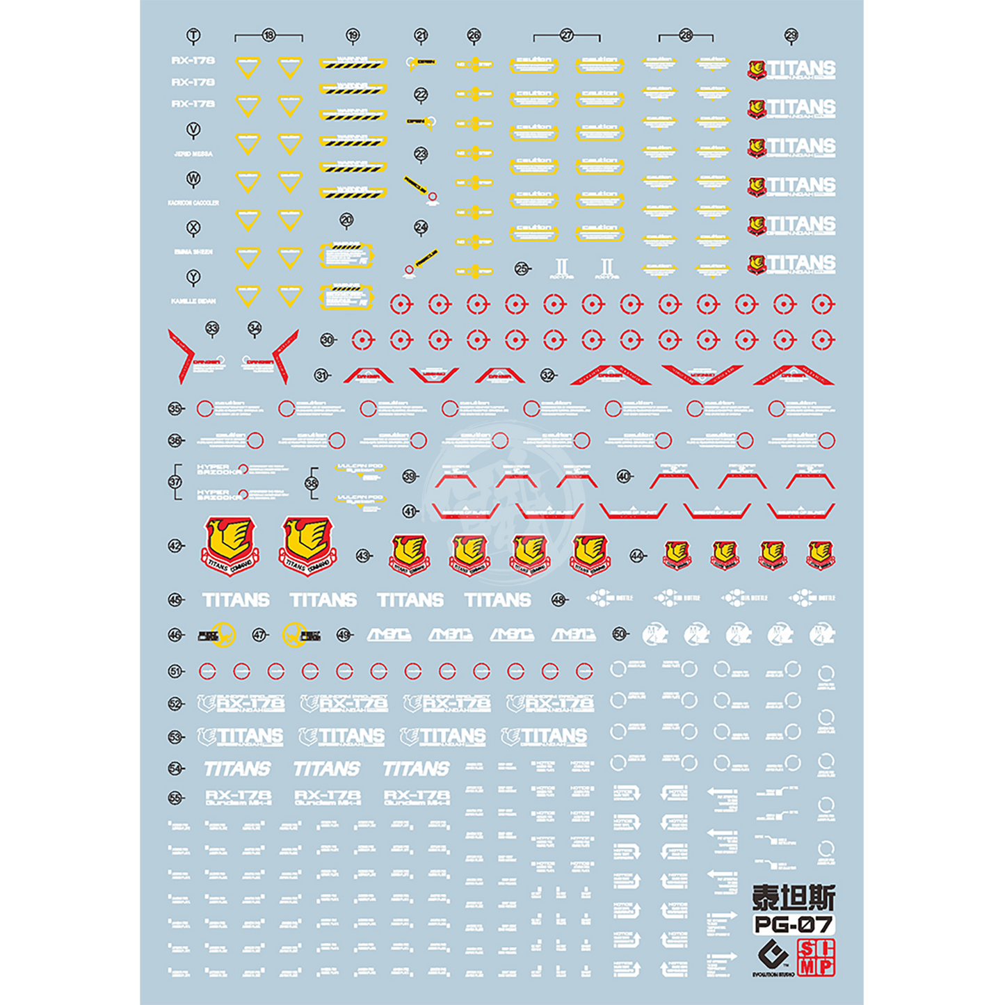 EVO Studio - PG Gundam Mk-II [TITANS] Waterslide Decals - ShokuninGunpla